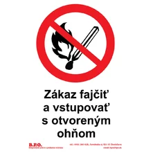 Zákaz fajčiť a vstupovať s otvoreným ohňom